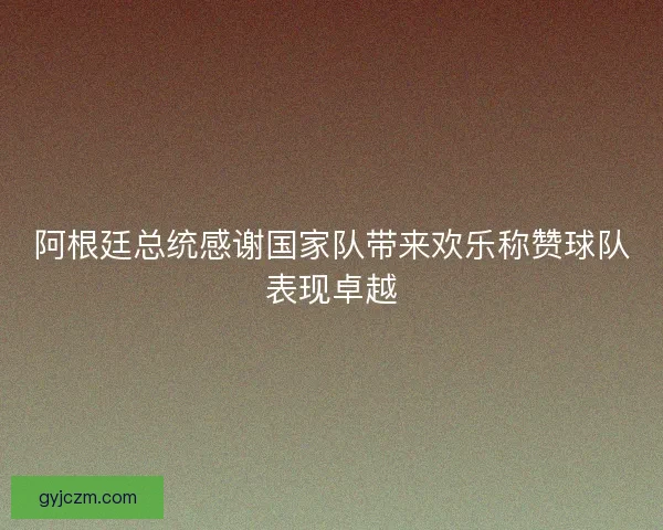 阿根廷总统感谢国家队带来欢乐称赞球队表现卓越